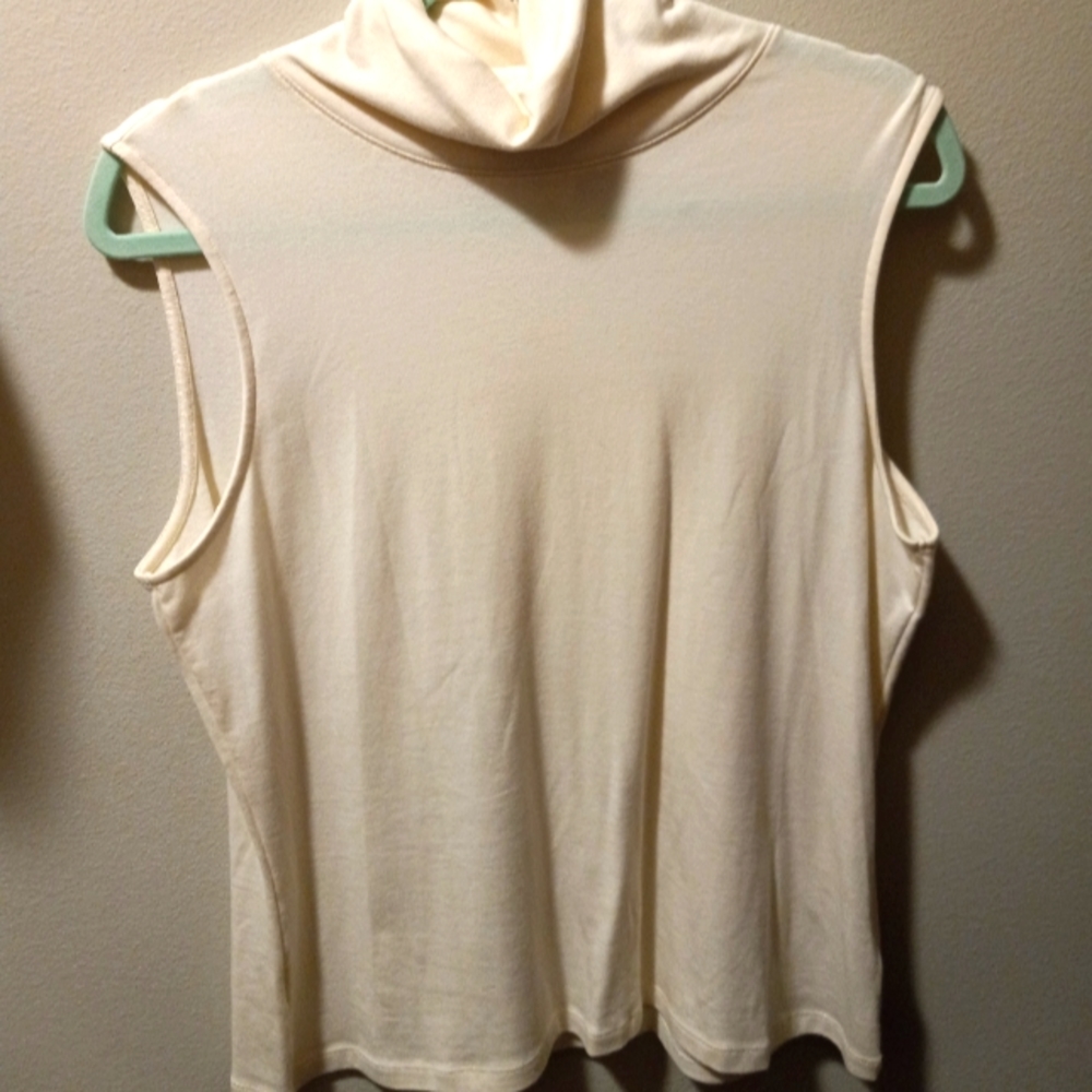 Cream Tank w/ low turtle neck